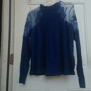 Free people blue lace top